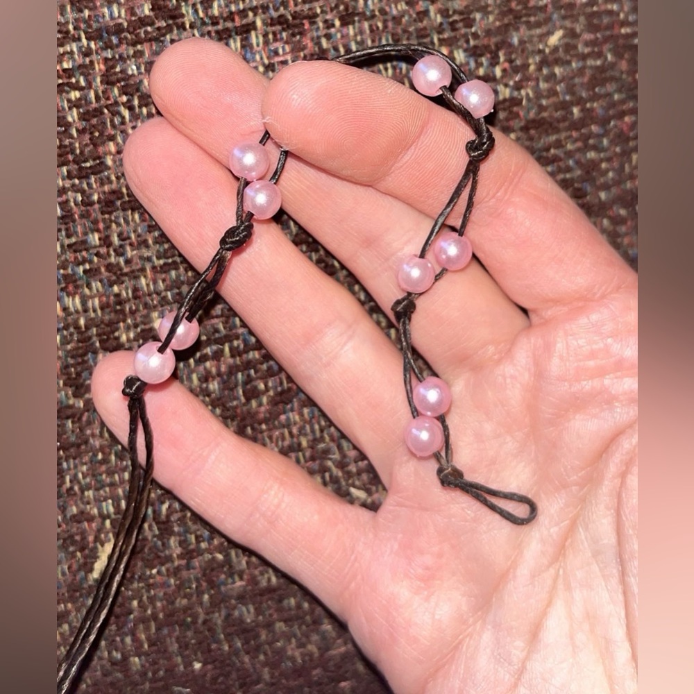 💖 Beautiful pink beaded anklet 💖